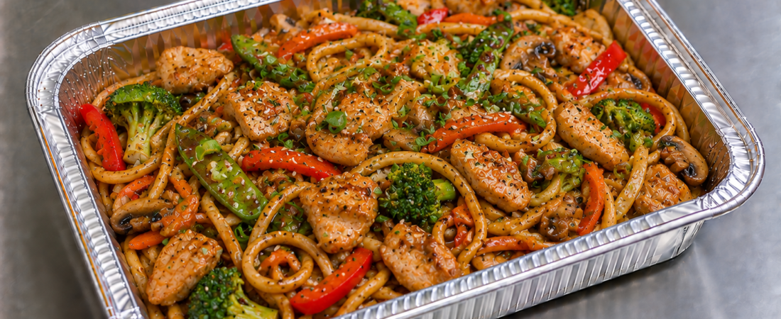 Noodles con pollo y verdura