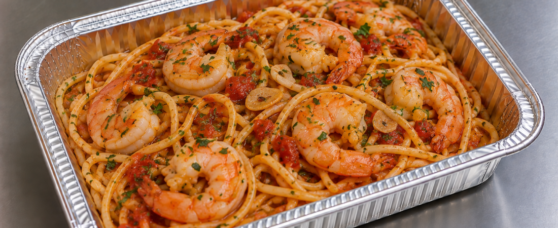 Espaguetis con gambas
